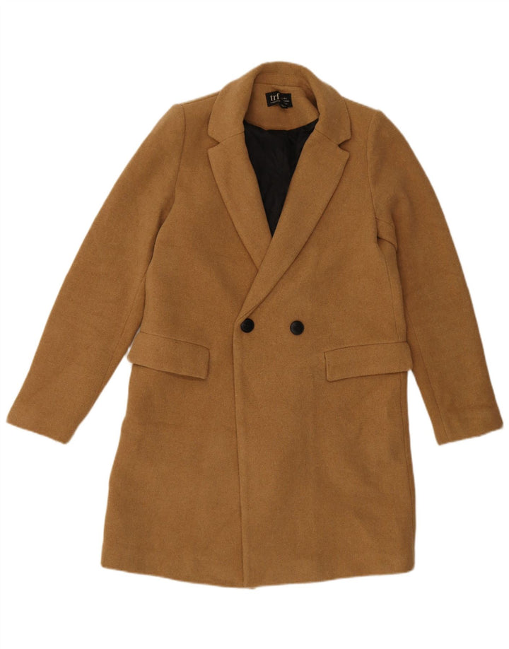 Cappotto doppiopetto oversize da donna Zara UK 10 piccolo poliestere beige
