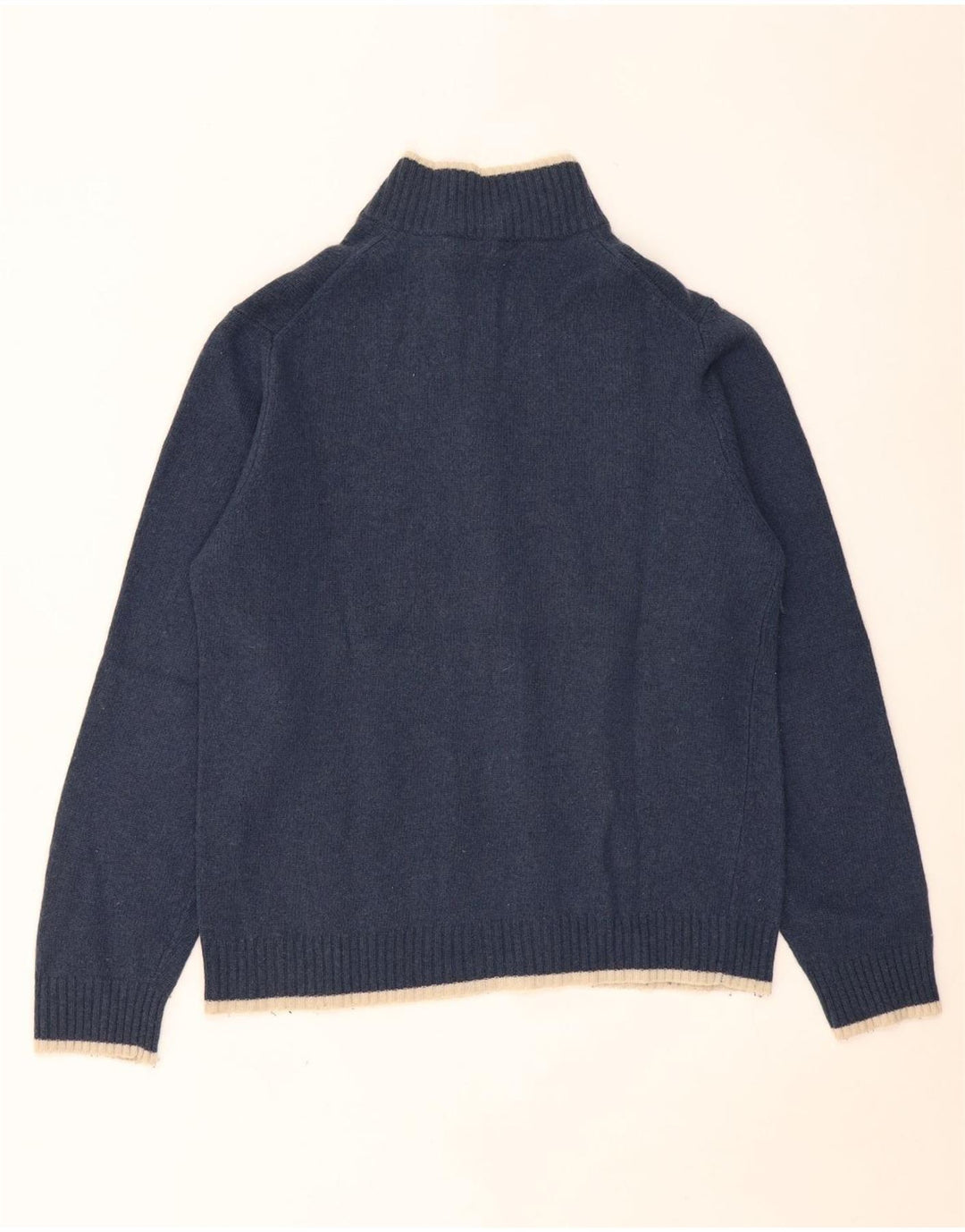 Maglione cardigan da donna Sergio Tacchini UK 16 Lana d'agnello grande blu navy