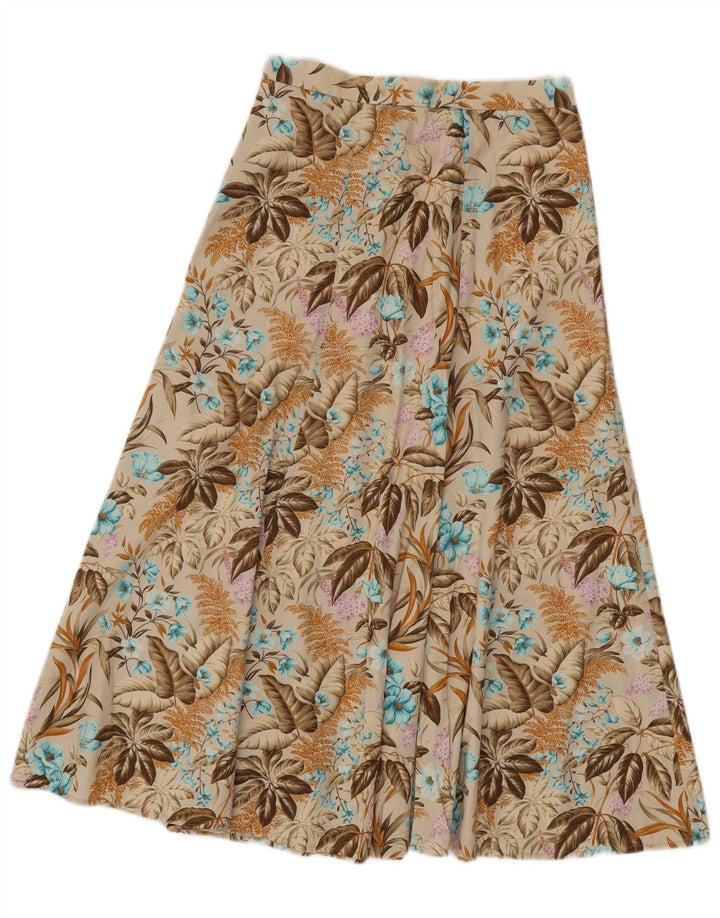 Gonna svasata da donna VINTAGE IT 42 media W28 Beige floreale