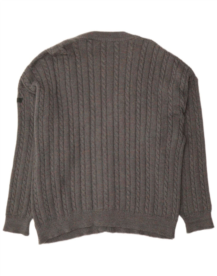 Maglione cardigan da uomo vintage XL grigio
