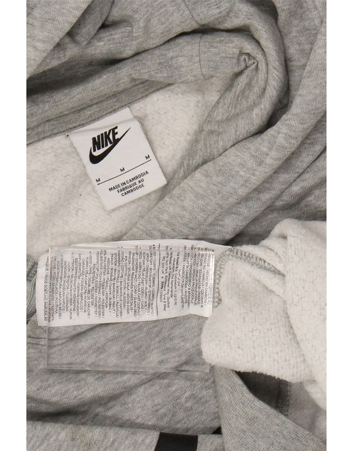 Felpa con cappuccio grafica Nike da uomo in cotone chiazzato grigio medio