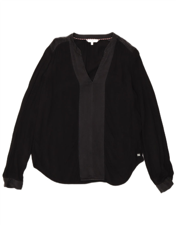 Camicetta a maniche lunghe oversize da donna Tommy Hilfiger Top US 4 Small Nero