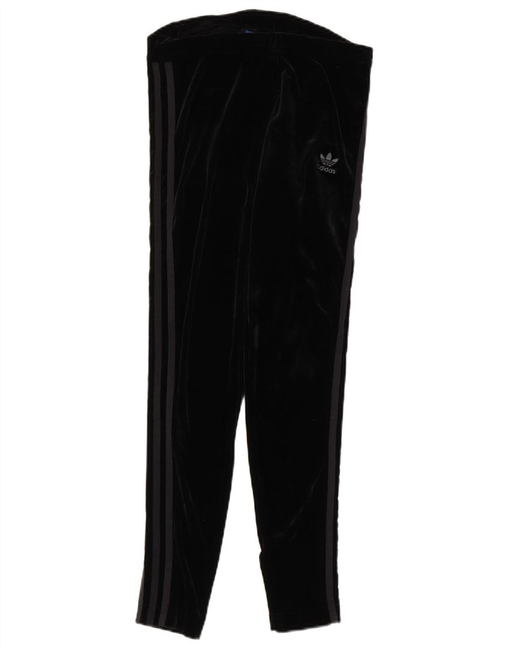 Leggings in velluto da donna Adidas UK 12 poliestere nero medio