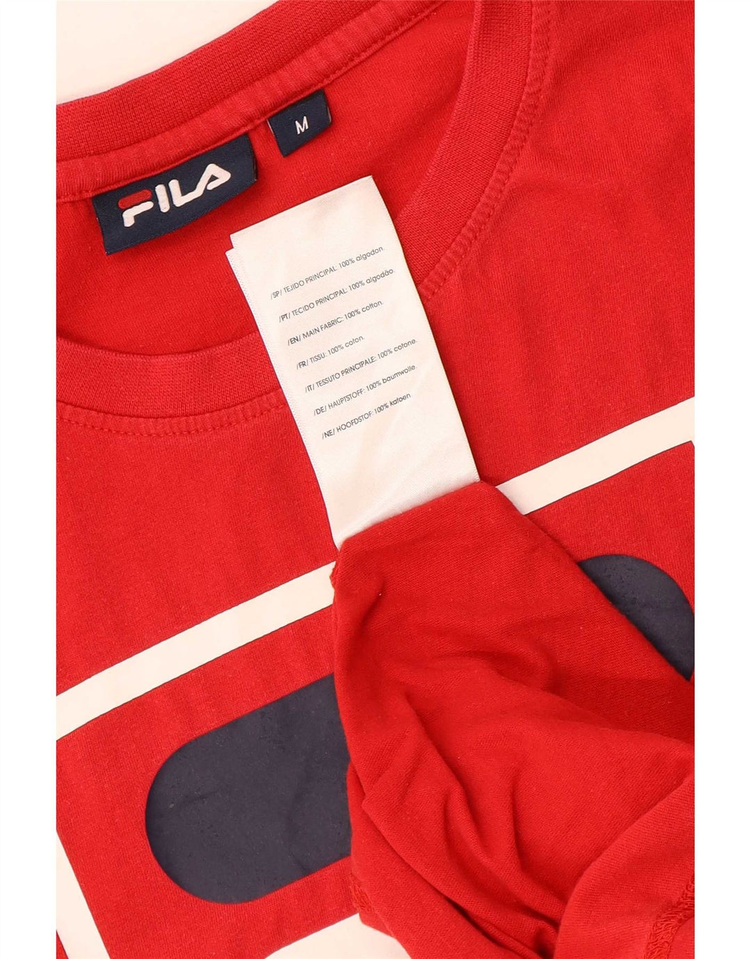 T-shirt grafica da uomo Fila Top in cotone rosso medio
