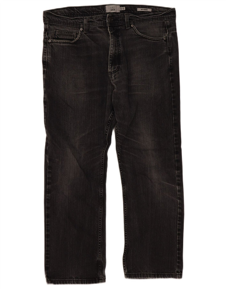 Jeans dritti regolari da uomo Marks & Spencer W36 L29 Grigi