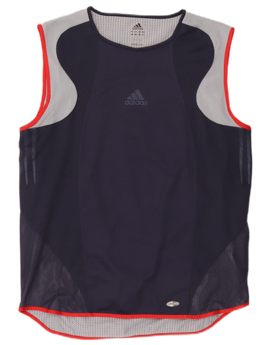 Canotta Adidas Climacool da uomo grande in poliestere color block blu navy