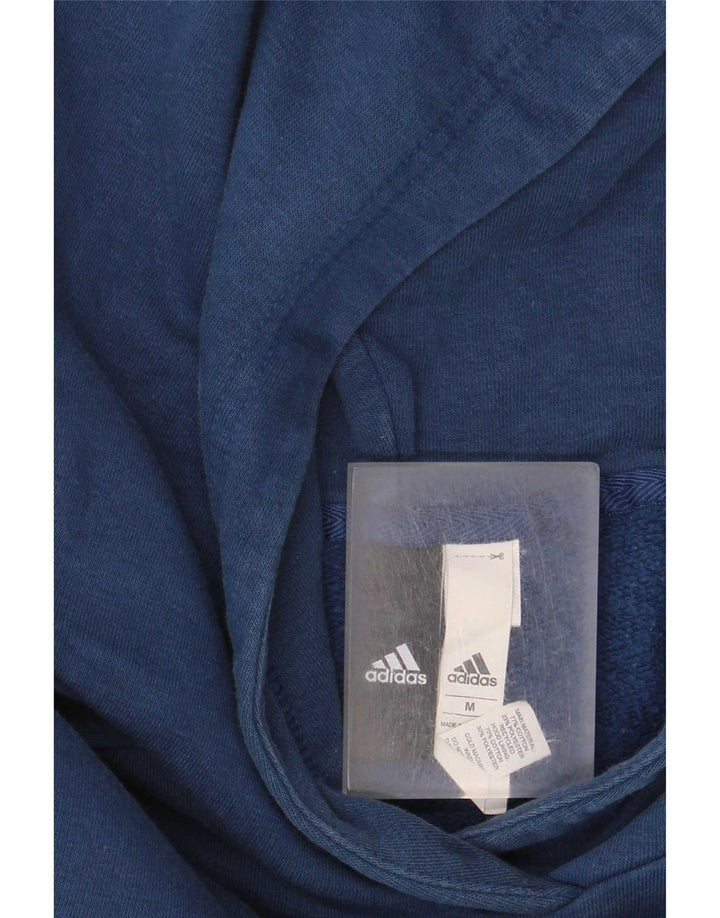 Felpa con cappuccio grafica da uomo Adidas in cotone blu medio