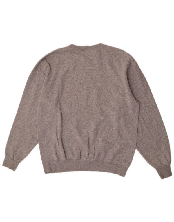 Felpa grafica da uomo Champion, maglione grande, cotone chiazzato grigio