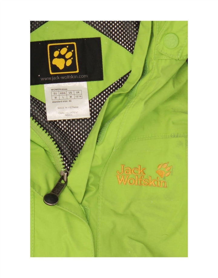 Giacca antipioggia con cappuccio da donna Jack Wolfskin UK 12/14 Colore verde medio