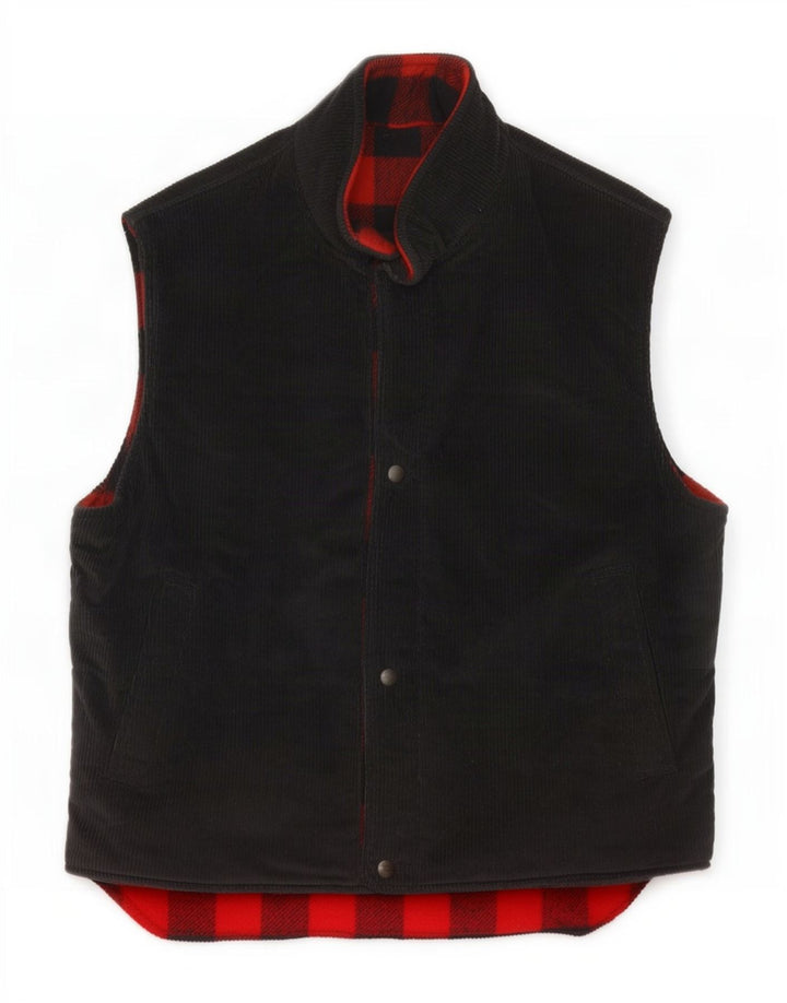 Gilet in velluto a coste reversibile da uomo Woolrich UK 38 lana nera media