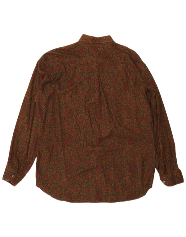 Camicia da uomo Les Copains Taglia 17 43 XL Cotone Paisley marrone