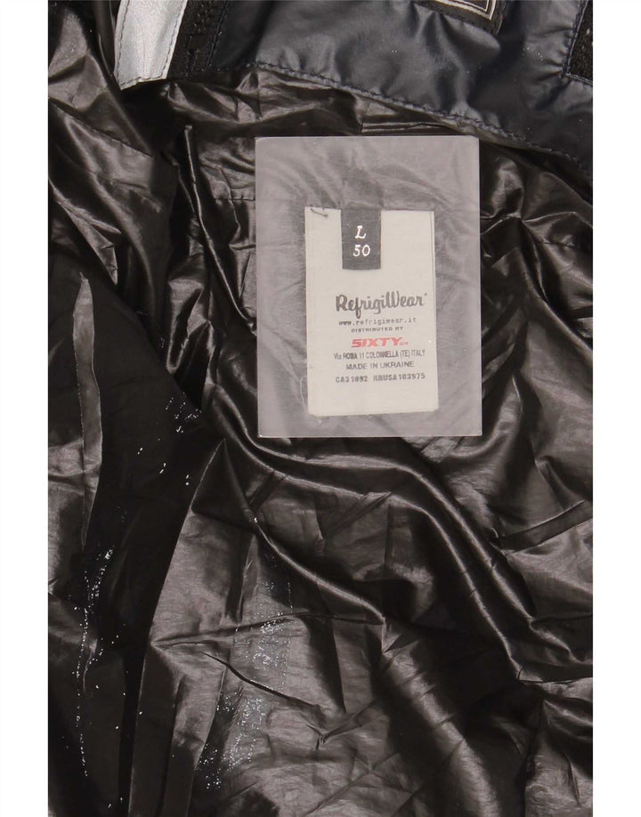 Refrigiwear Giubbotto Bomber Imbottito da Uomo con Cappuccio IT 50 Large Blu Navy Moderno