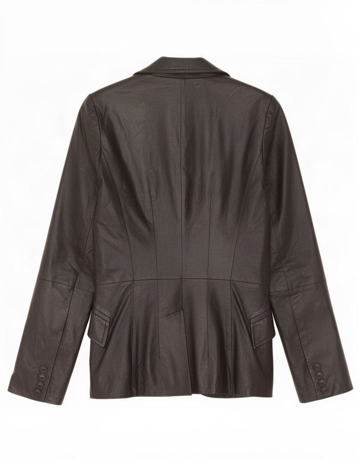 Giacca blazer in pelle da donna a 2 bottoni Zara UK 10 piccola nera