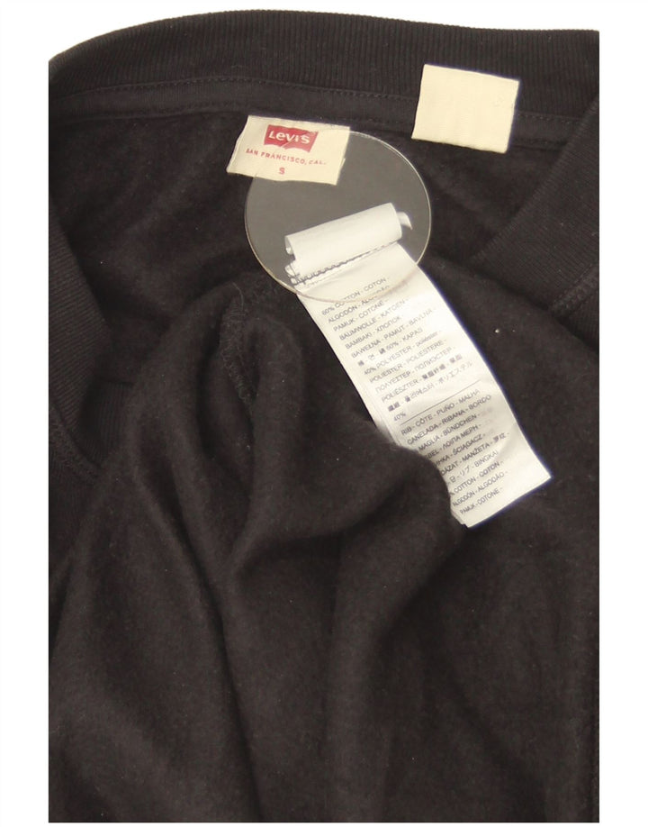 Levi's Donna Felpa Oversize Maglione UK 10 Piccolo Cotone Nero