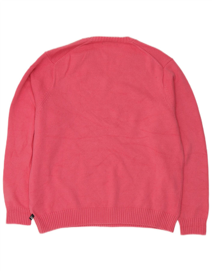 MARKS & SPENCER Maglione da uomo con scollo a V blu Harbour grande cotone rosa