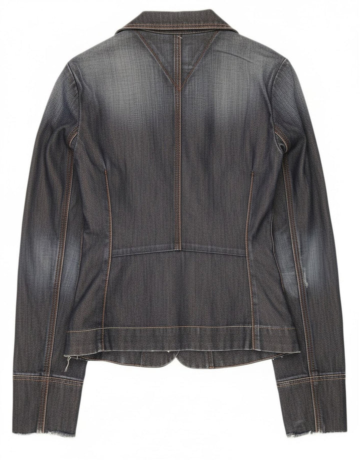 Giacca blazer in denim a 3 bottoni da donna Tommy Hilfiger UK 12 medio blu navy