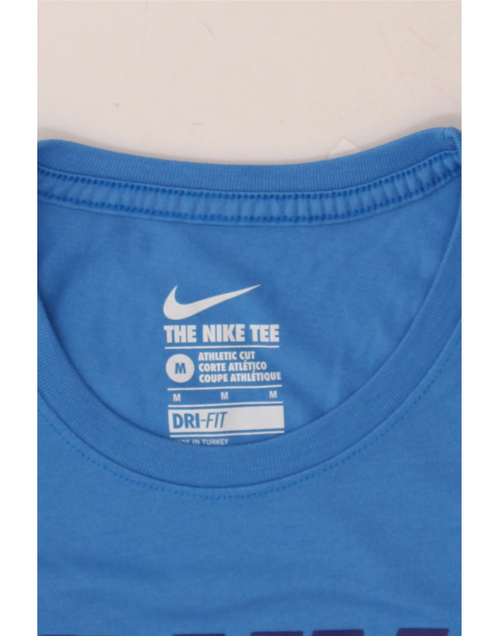 NIKE Mens Dri Fit Graphic T-Shirt Top Medium Blue Polyester Vintage Nike and Second-Hand Nike from Messina Hembry 