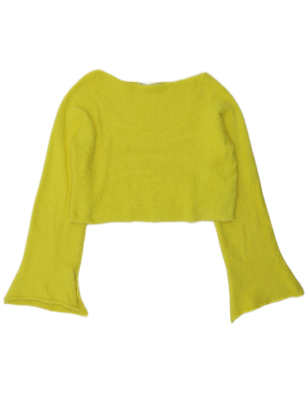 Top corto da donna Zara a maniche lunghe UK 14 nylon giallo medio