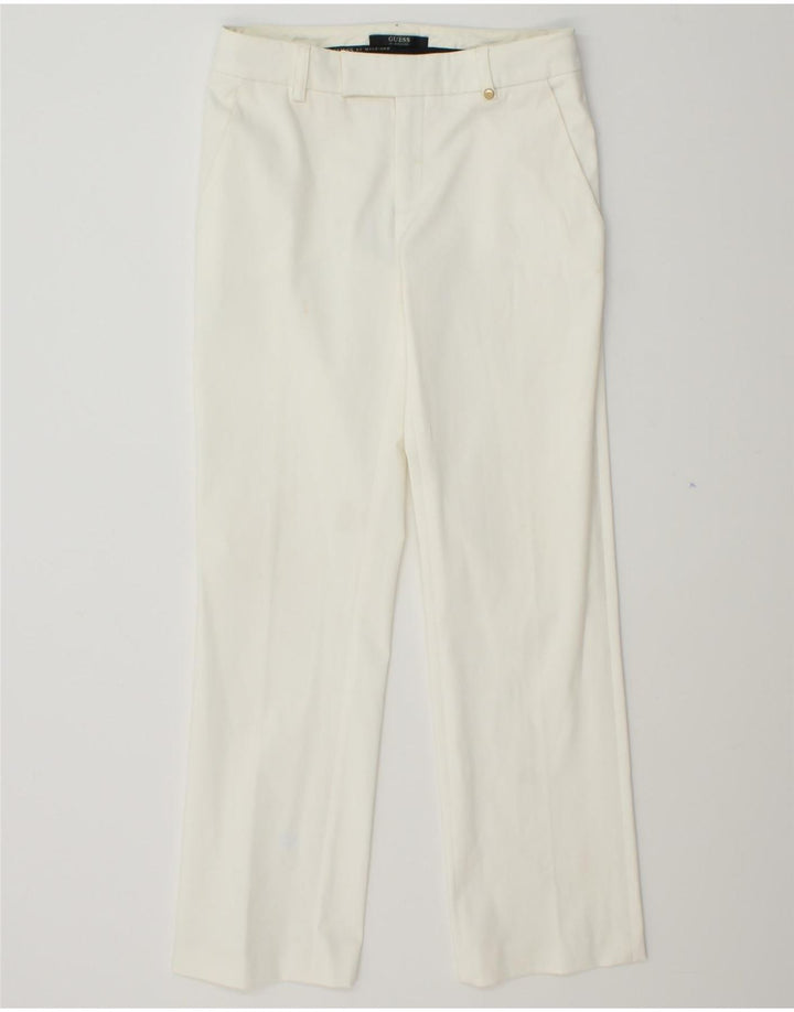GUESS Womens Straight Chino Trousers W26 L28 White Vintage Guess and Second-Hand Guess from Messina Hembry 