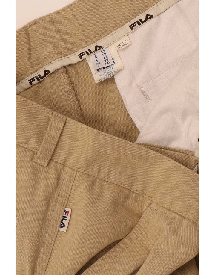 Pantaloni cargo dritti da uomo Fila W36 L30 in cotone beige