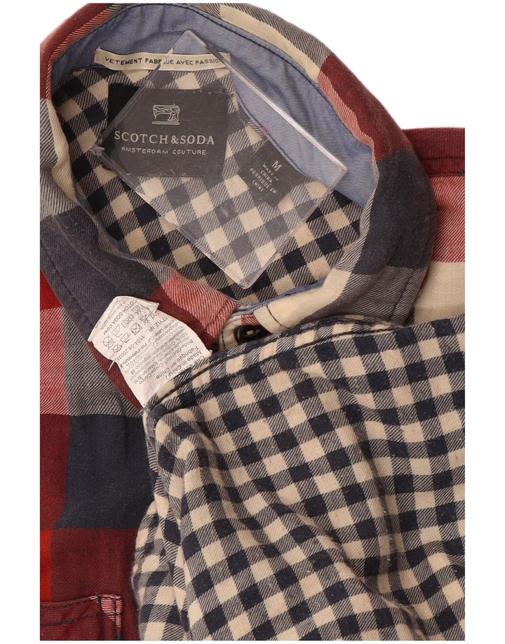 SCOTCH & SODA Camicia da uomo in flanella di cotone a quadri rosso medio