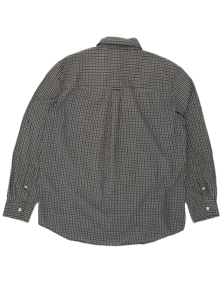Camicia da uomo dal taglio classico Chaps in cotone a quadretti verde medio