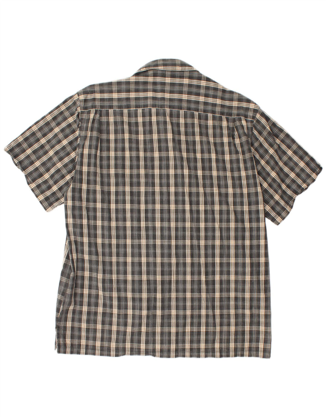 Camicia a maniche corte da uomo Columbia in cotone a quadri grigi grandi
