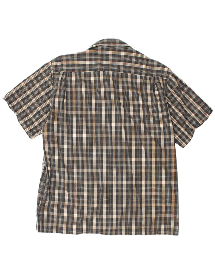 Camicia a maniche corte da uomo Columbia in cotone a quadri grigi grandi