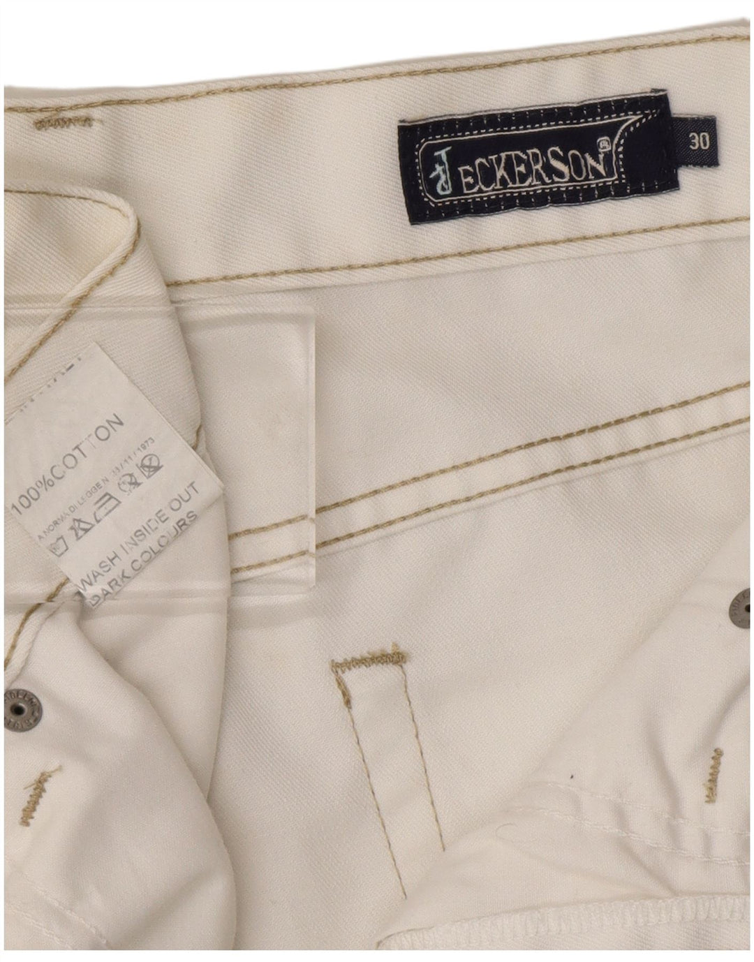 Jeans dritti da donna JECKERSON W30 L32 cotone bianco