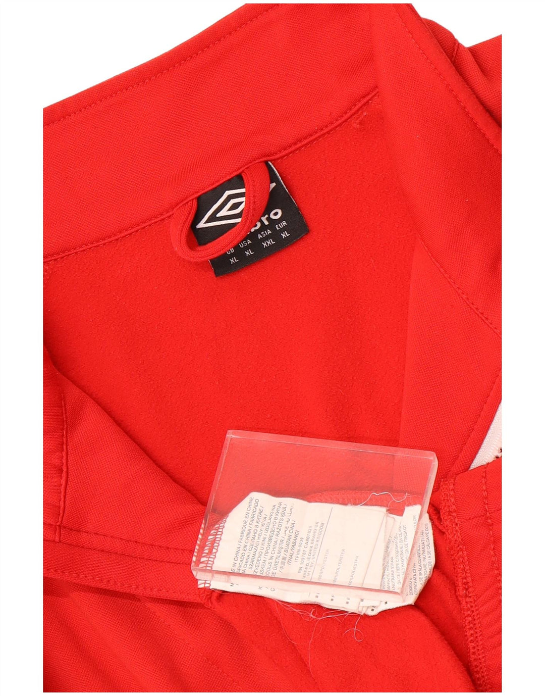 Felpa Umbro da uomo con zip e collo maglione XL rosso poliestere