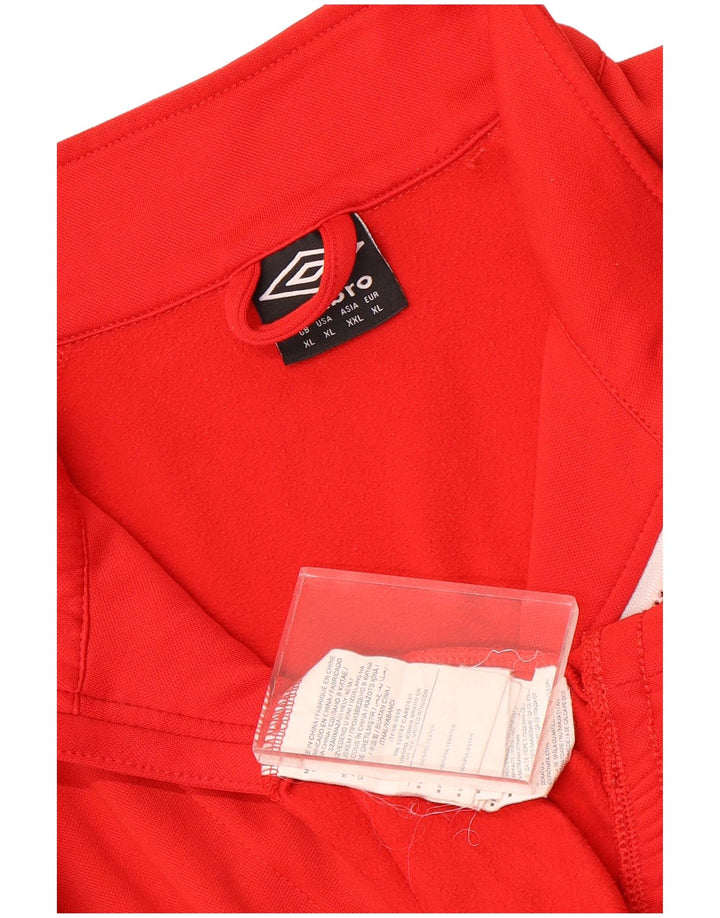 Felpa Umbro da uomo con zip e collo maglione XL rosso poliestere