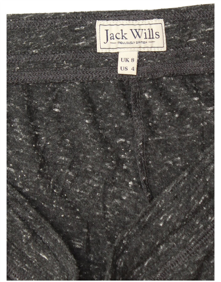 Pantaloncini sportivi da donna Jack Wills UK 8 piccoli poliestere screziato nero