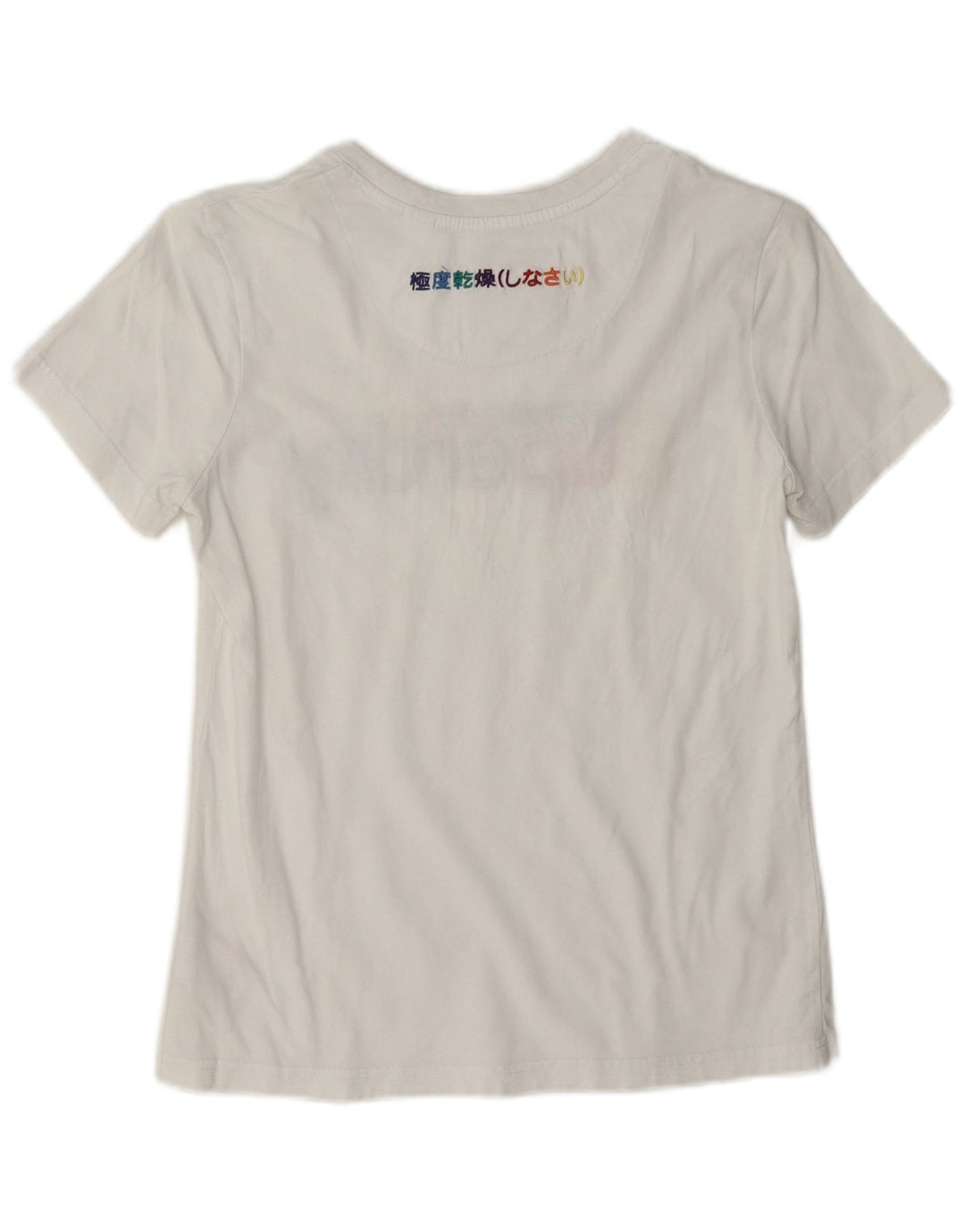 T-shirt grafica da donna Superdry Top UK 8 Small in cotone bianco