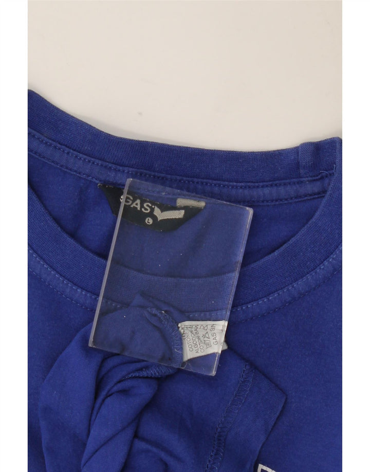 T-shirt grafica da uomo GAS Top grande in cotone blu