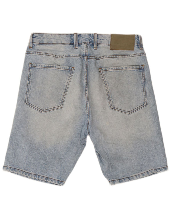 Pantaloncini di jeans da uomo Zara EU 42 Large W32 cotone blu