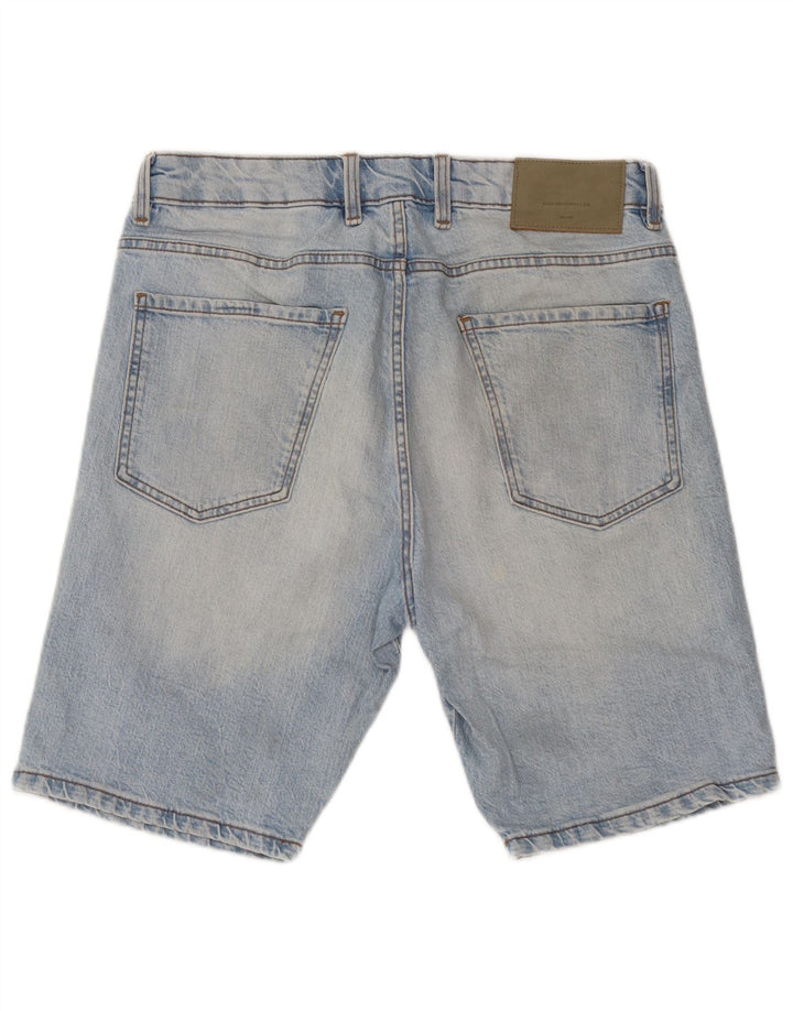 Pantaloncini di jeans da uomo Zara EU 42 Large W32 cotone blu
