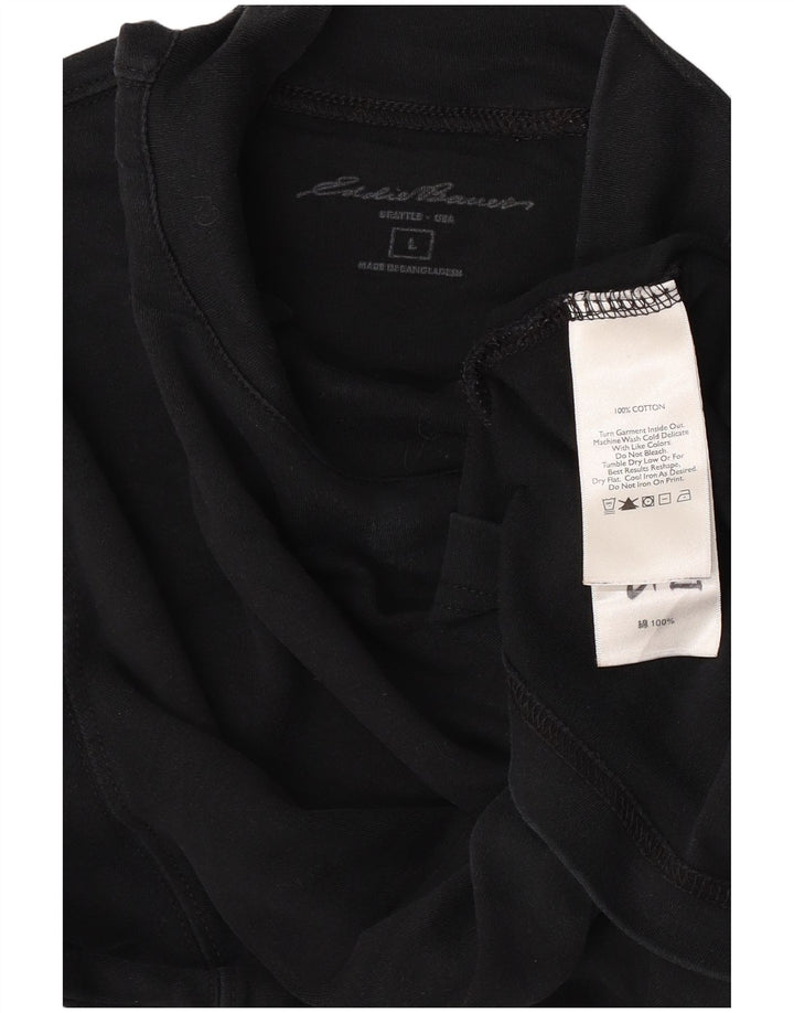 Eddie Bauer Maglia da uomo a maniche lunghe grande in cotone nero