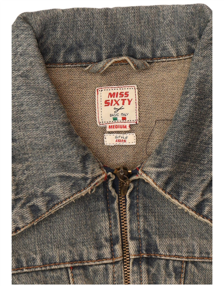 Miss Sixty Giacca in denim corto da donna UK 12 Cotone blu medio