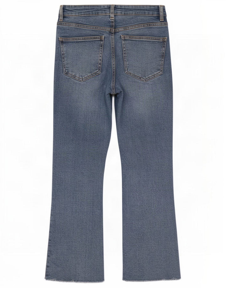 Jeans svasati a vita alta da donna Zara EU 38 piccoli W28 L26 blu