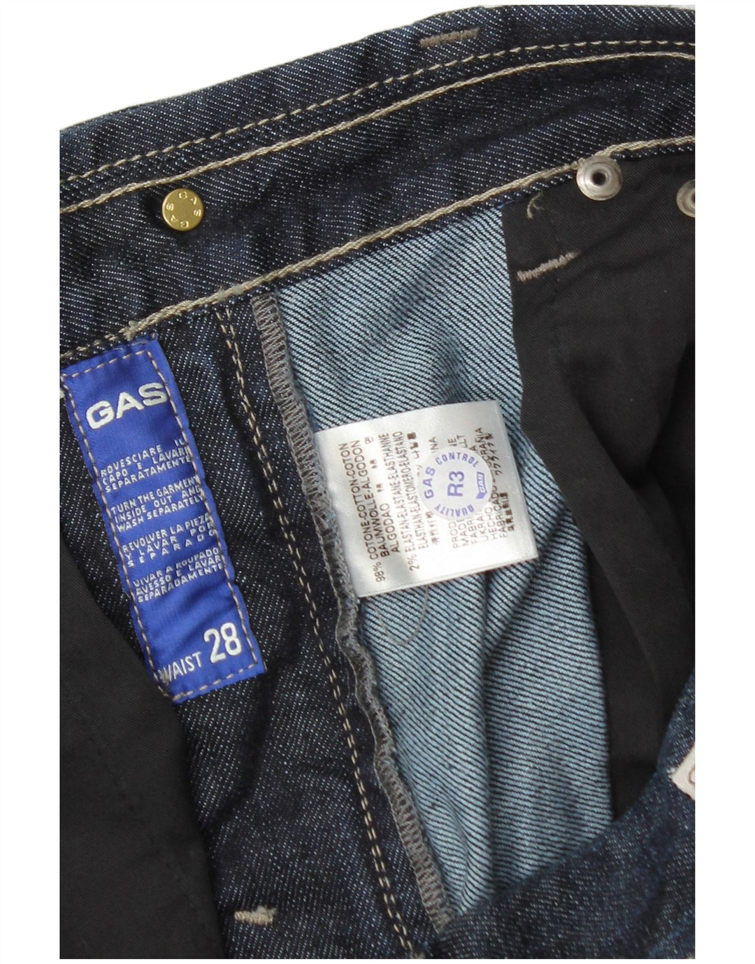 Jeans dritti da uomo Gas W28 L33 cotone blu navy
