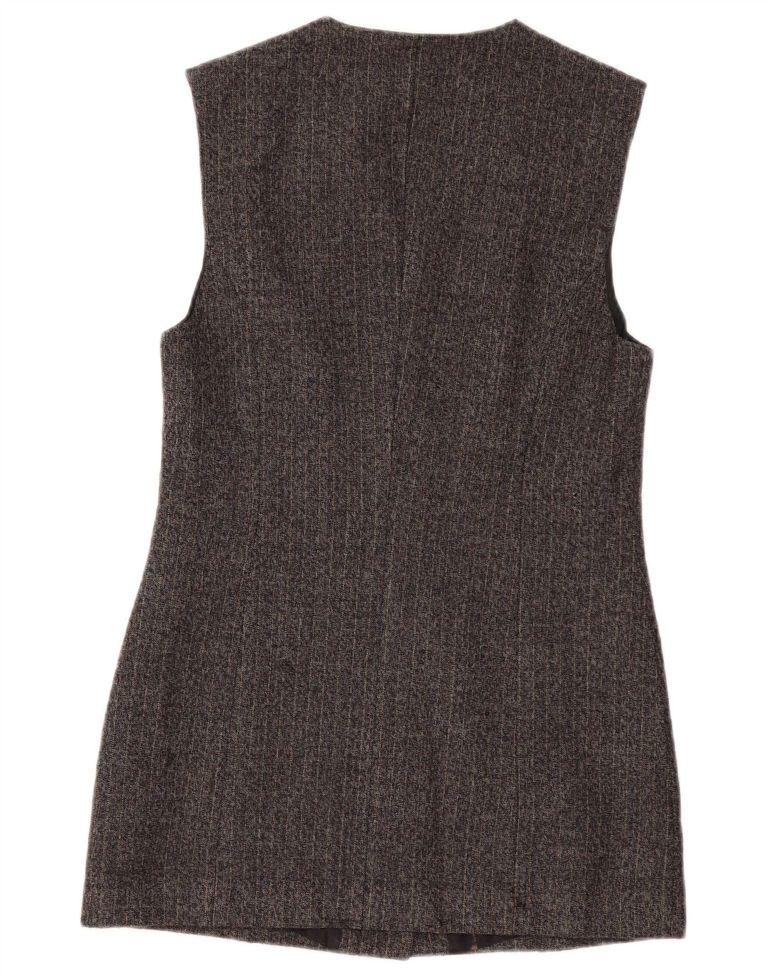 Giacca blazer lunga da donna BENETTON UK 10 piccolo gessato grigio