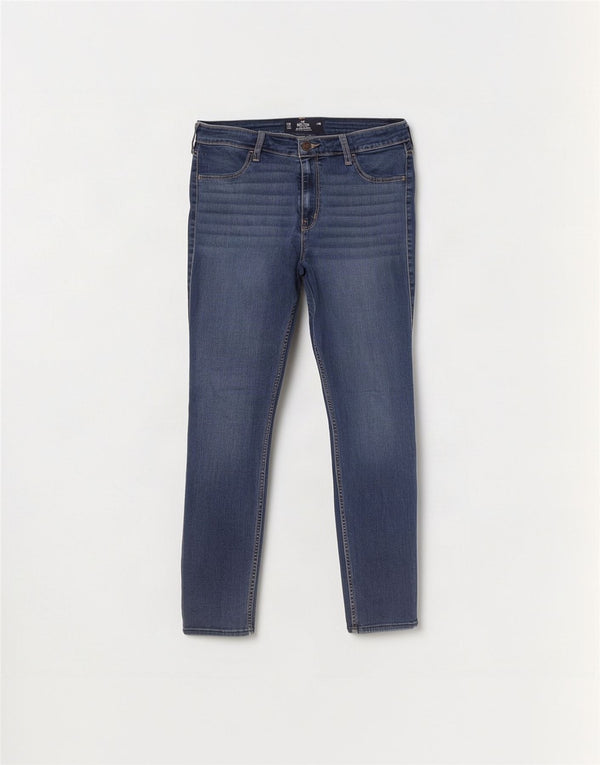 Jeans Hollister da donna con leggings elasticizzati a vita alta US 12 Large W31 L28 Blu