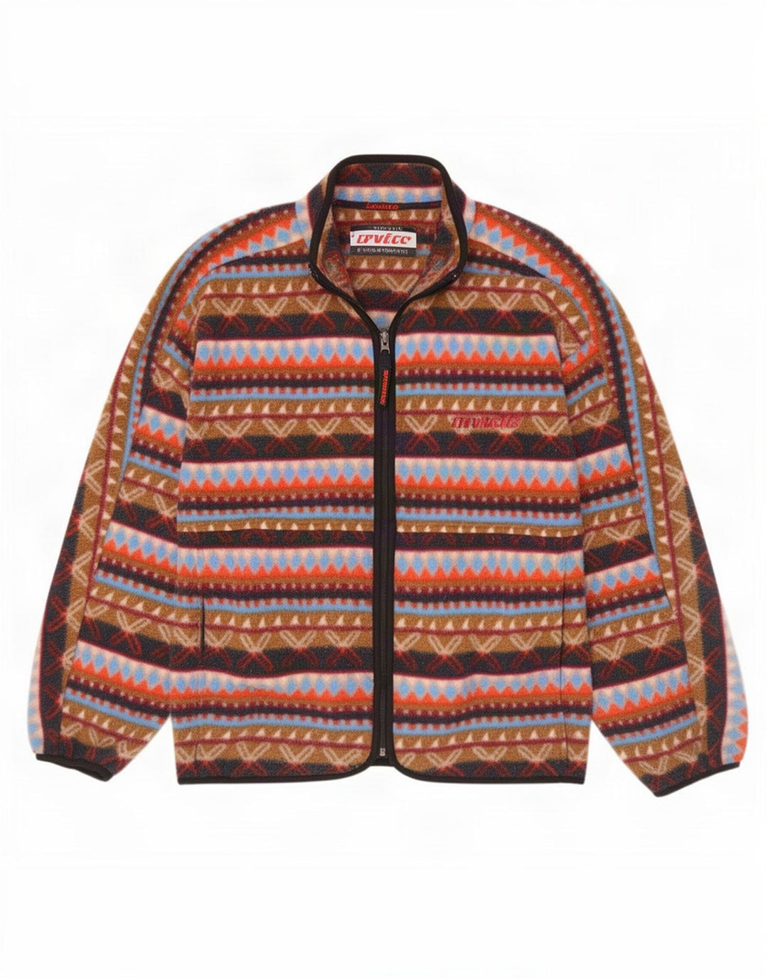 Giacca in pile da uomo Invicta UK 40 Grande poliestere geometrico multicolore