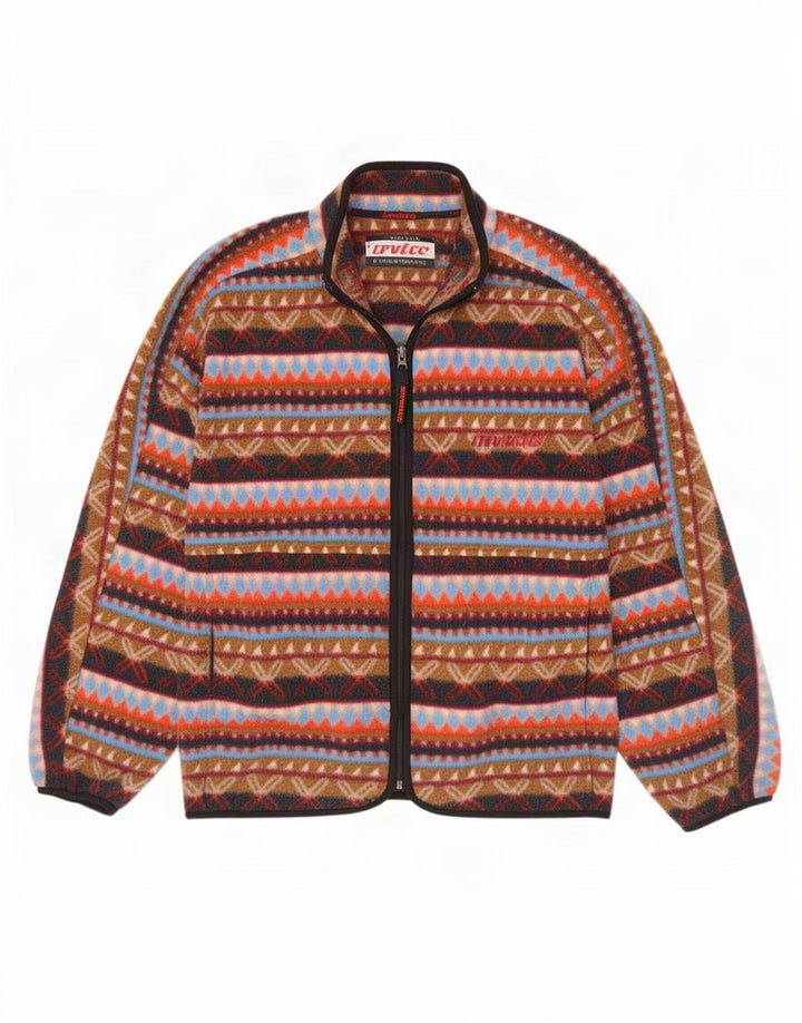 Giacca in pile da uomo Invicta UK 40 Grande poliestere geometrico multicolore