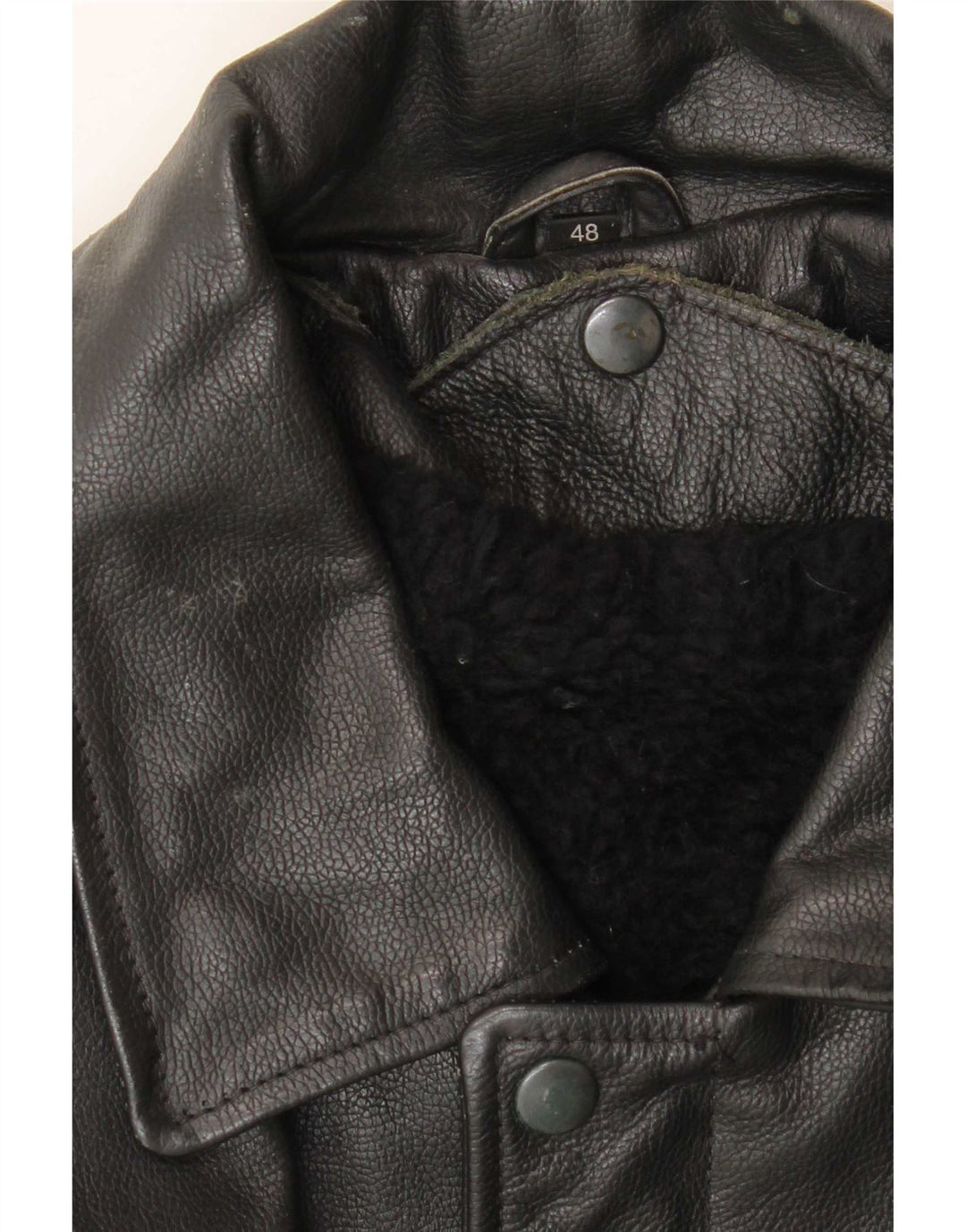 Giubbotto in shearling vintage da uomo IT 48 medio nero