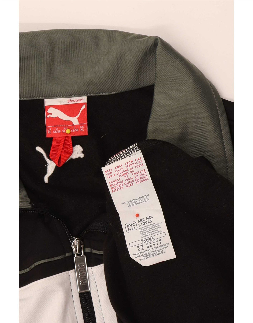 Giacca da tuta da uomo Puma XL Poliestere color block nero