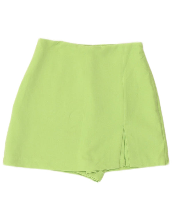 Gonna corta a vita alta da donna Zara UK 8 piccola verde