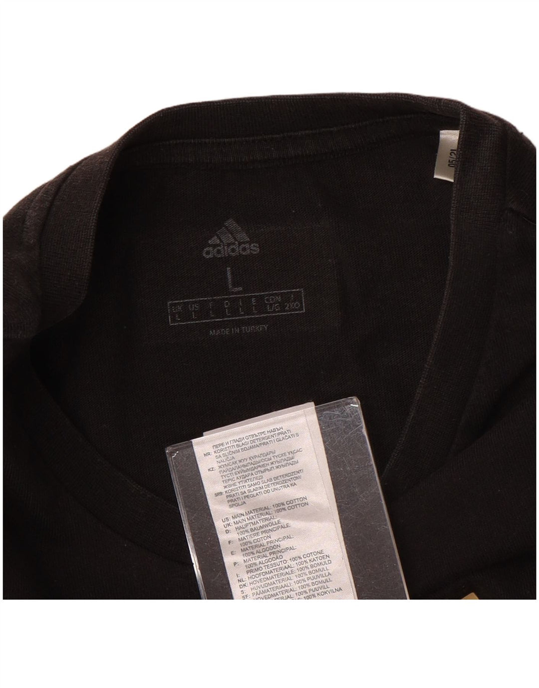 T-shirt grafica da uomo ADIDAS Top grande in cotone nero