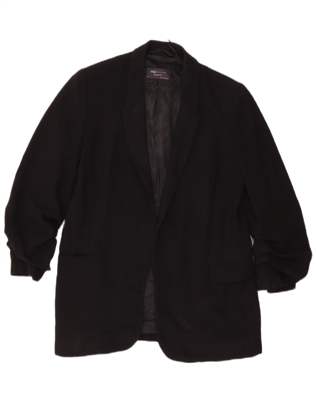 Giacca blazer dalla vestibilità rilassata da donna Marks & Spencer UK 10 piccola nera