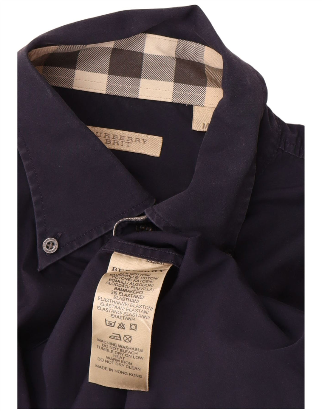 Camicia BRIT da uomo Burberry in cotone blu navy medio